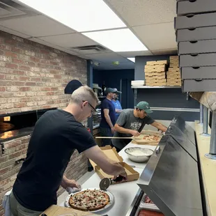 Making our pizzas for customers