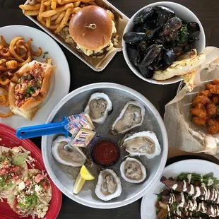 oysters, shellfish, mussels, food, oysters and mussels