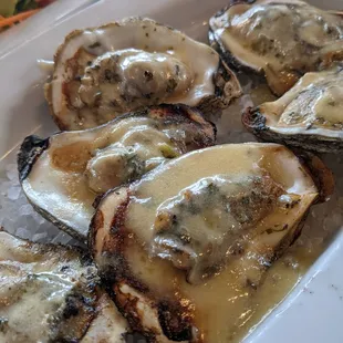 Char grilled oysters
