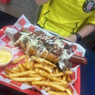 Philly cheesesteak dog