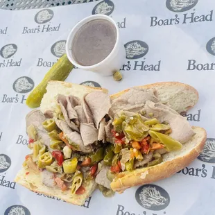 a sandwich with a pickle