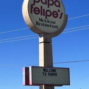 Welcome to Papa's sign