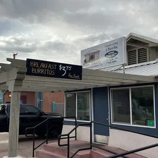 the entrance to the restaurant