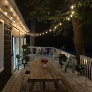 Our rap around deck with all new lights!