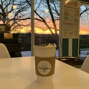 Hot mocha with caramel