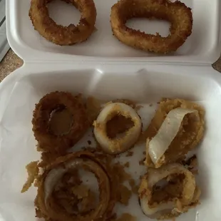This is how I received onion rings from Papa Gios- On E colonial. Uhm... this is terrible!