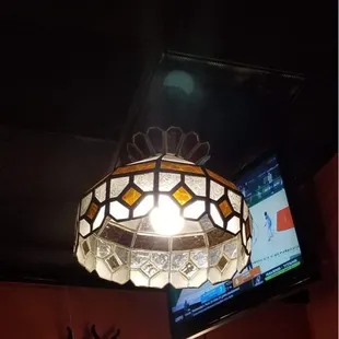 A pretty lamp inside