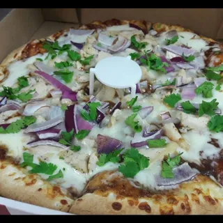 BBQ chicken Pizza small 10 Cut in to 6 slices
