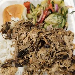 Kalua pig plate with cucumber salad...delicious!