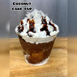 a cup of ice cream and chocolate