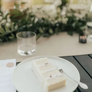 a piece of cake on a plate