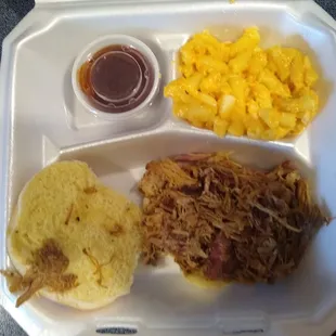 Pulled pork and Mac n cheese