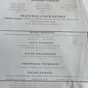 menu
