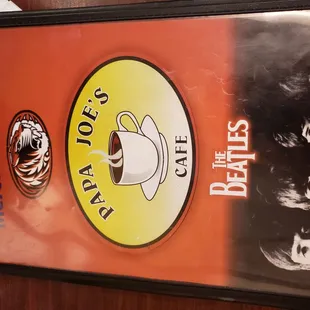 The menu.  Not sure if that&apos;s a licensed Beatles pic, but hey....