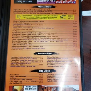 And again, a menu shot of Papa Joe&apos;s