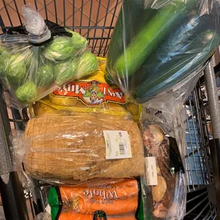 My FREE bread on Tuesday! Plus, carrots, Brussel sprouts, zucchini and Yukon potatoes.