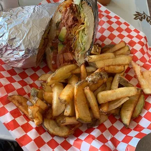 Torta cubana &amp; house made fries