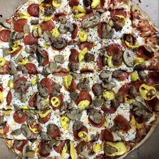 Pepperoni, Sausage and Banana Peppers