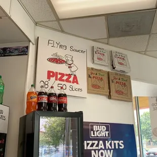 The pizza sizes they have