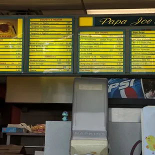 Extensive menu