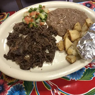 Barbacoa plate (bland overall)