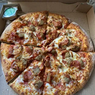 Meatball Pepperoni Pizza