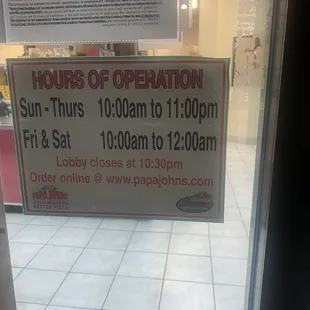 Hours of operation????