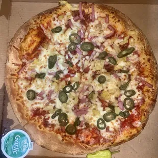 Medium Original Crust Hawaiian Pineapple Pizza with Jalapeno Peppers