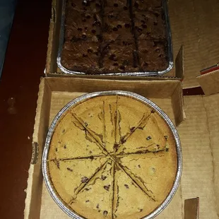 Brownies and cookies.  Fresh, soft, and delicious.