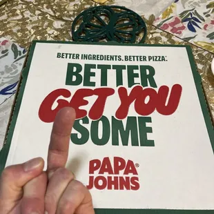 Papa poop John's shit pizza!!