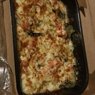 Build your own bake (veggies, cheese, pineapple)