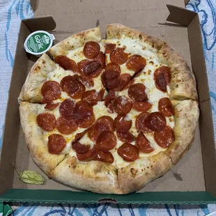 Large stuffed crust pizza