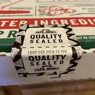 Quality Sealed sticker on boxes