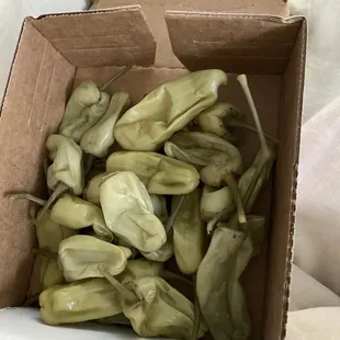 Ordered 2 pepperoncinis and they gave us a literal box of them