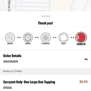 CONFIRMATION OF COMPLETED ORDER BUT I DIDN'T GET THE FOOD.