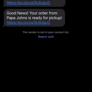 Confirmation of order