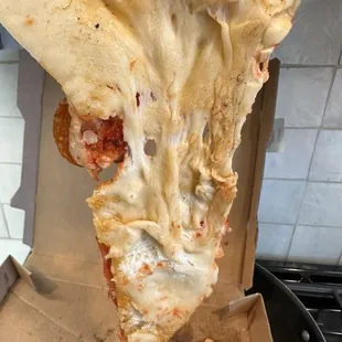 Doughy undercooked pizza