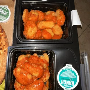 Hot lemon pepper and buffalo boneless wings