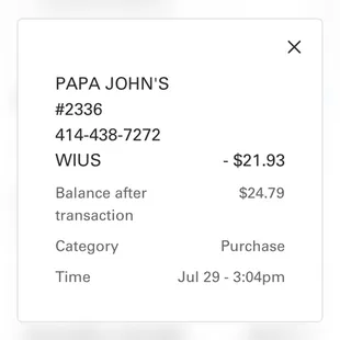 $15.93 was the order amount not $21.93  Driver self tipped