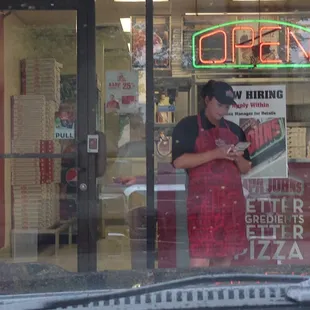 Move away from the door if you choose to smoke on your break so that customers don't have to walk through it to go inside.