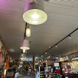 Creative lampshades - adds to quaint feel