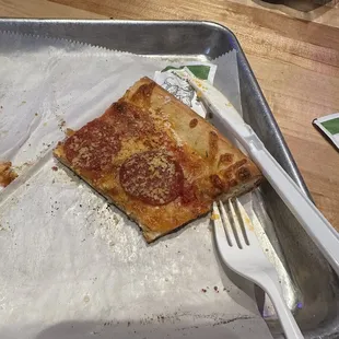 a half eaten pizza