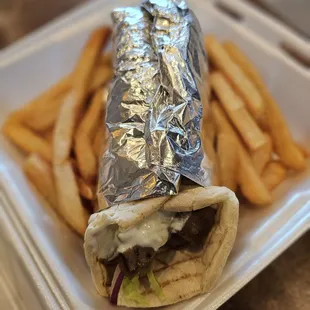 10.18.23 Wrap Special (gyro) w/ fries $8.99