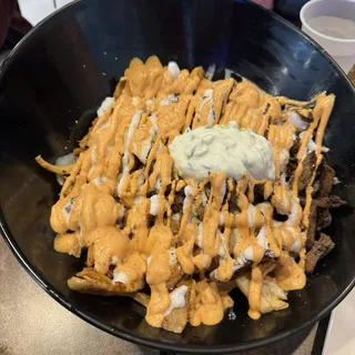 Chipotle Chicken and Beef Shawarma Loaded Fries
