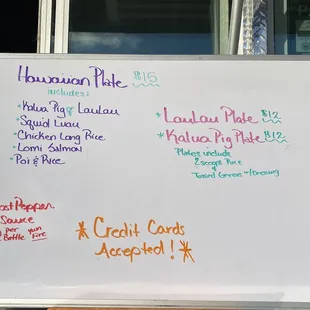 Limited menu for tonight's event.