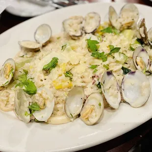 Risotto special: Parmesan, clams, zucchini, and calamari. Delicious!