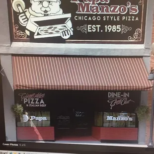 the front of a pizza restaurant