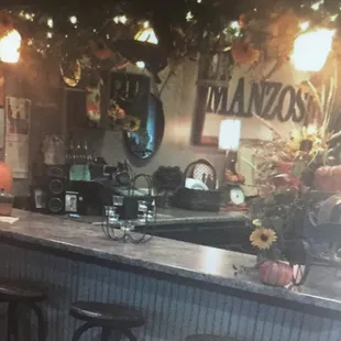 a bar with a bunch of stools