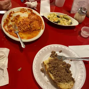 Italian Beef, manicotti and pasta salad plus a papa lotza to go!