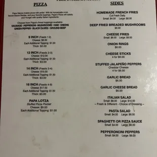 menu